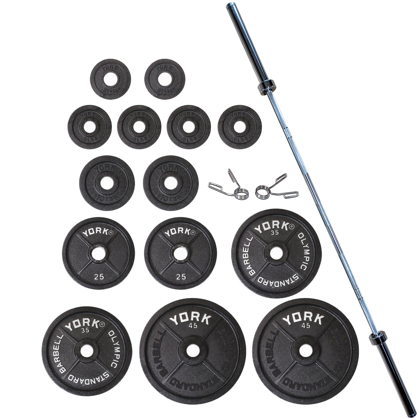 York Legacy Cast Iron Precision Milled Olympic Plate Set (300lb)