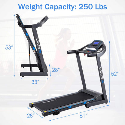 Goplus 2.25HP Folding Treadmill with Incline