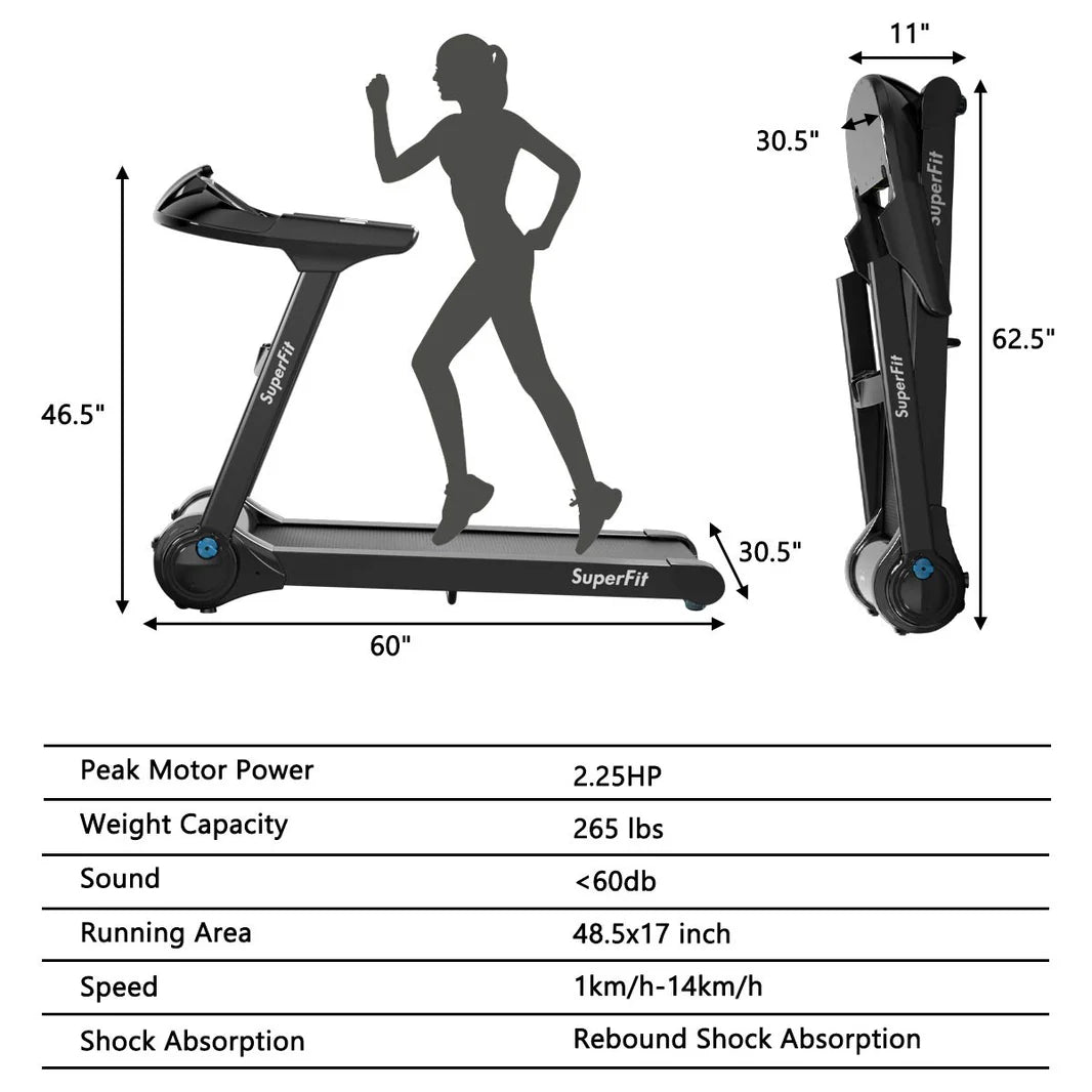 Goplus 2.25HP Folding Treadmill