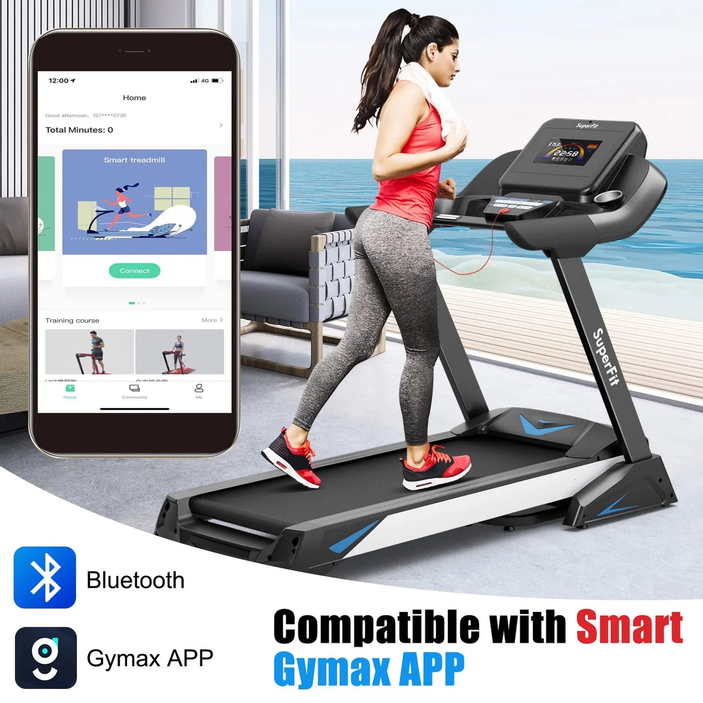 Goplus 4.75HP 7 layer Folding Treadmill